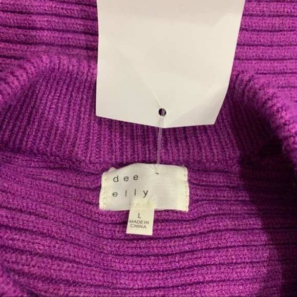 Dee Elly Cutout Shoulder Ribbed Knit Sweater - Picture 5 of 5